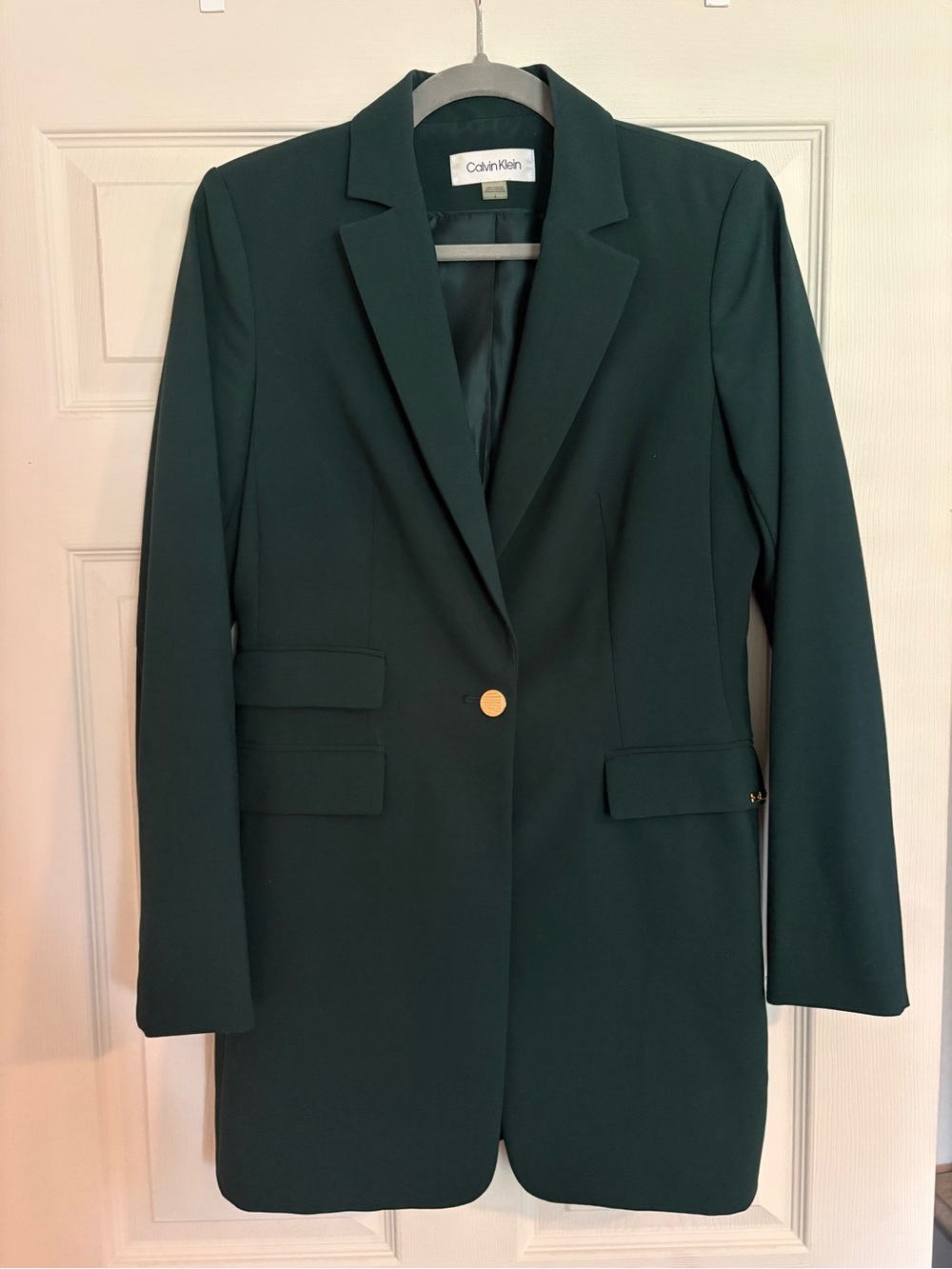 Calvin Klein Forest Green Single-Button Blazer